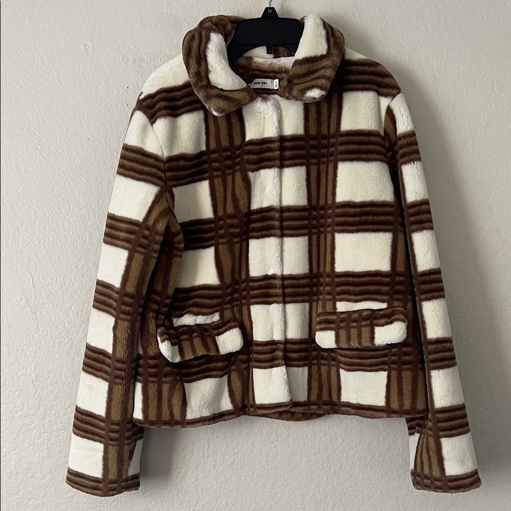 Like New! Mod Ref Plaid Fleece Jacket in Size S